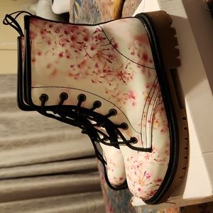 Cherry blossom combat boots